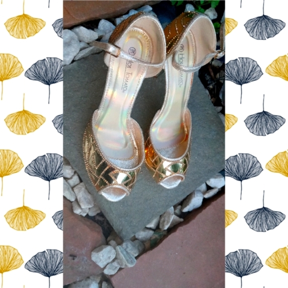 Gold Rhinestone Heels - Picture 2 of 5